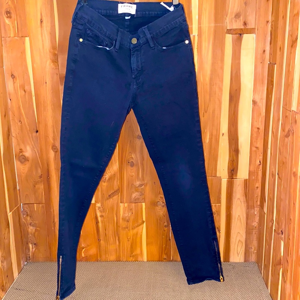 Frame black skinny denim jeans sz 27
